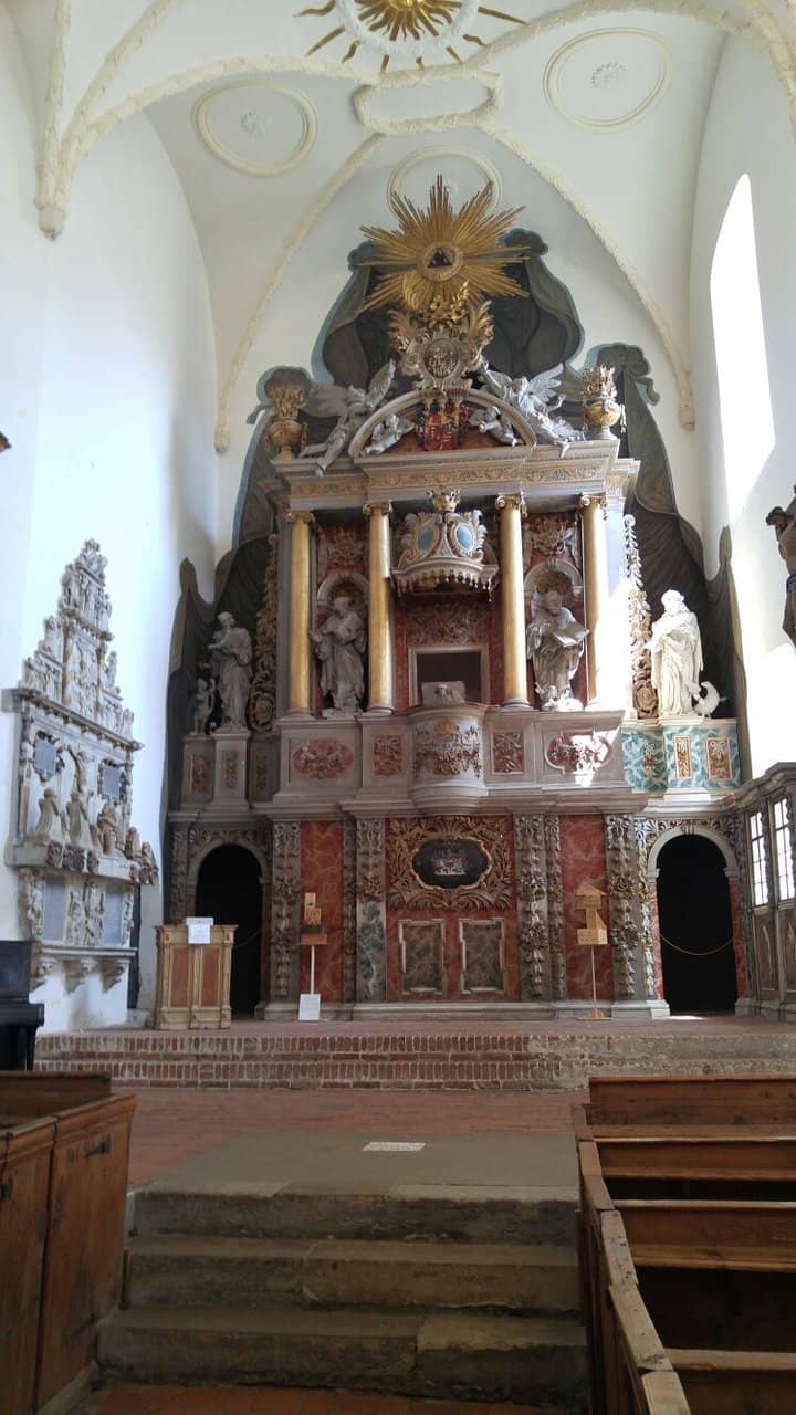 Pulpit Altar and Wooden Pews