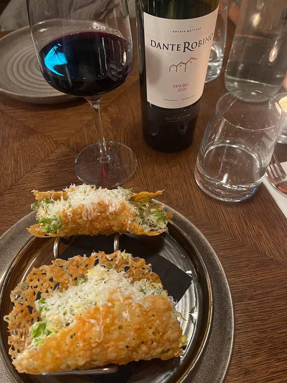 Manchego Caesar Tacos