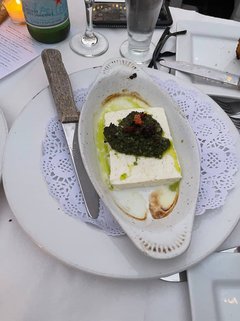 Baked Feta with Pesto
