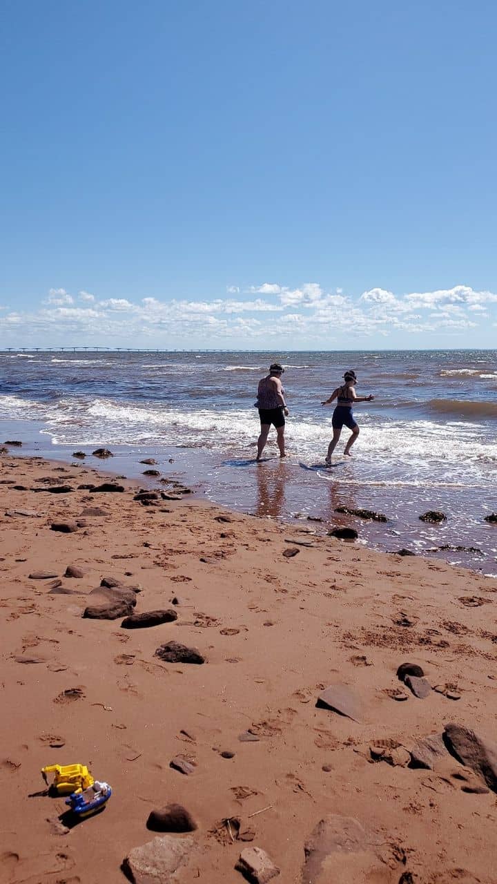 Expansive Red Sand Beach