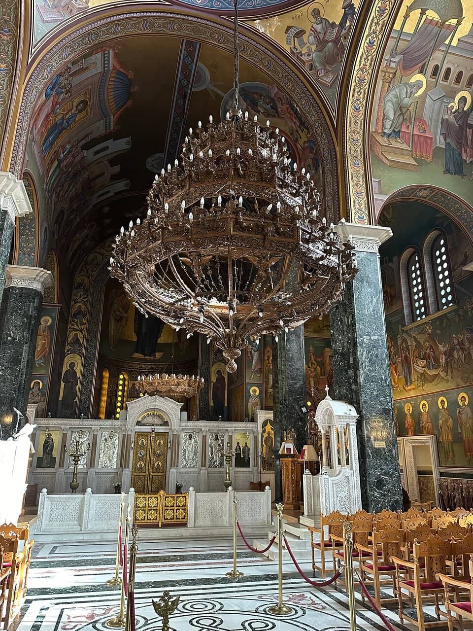 Green Marble Columns