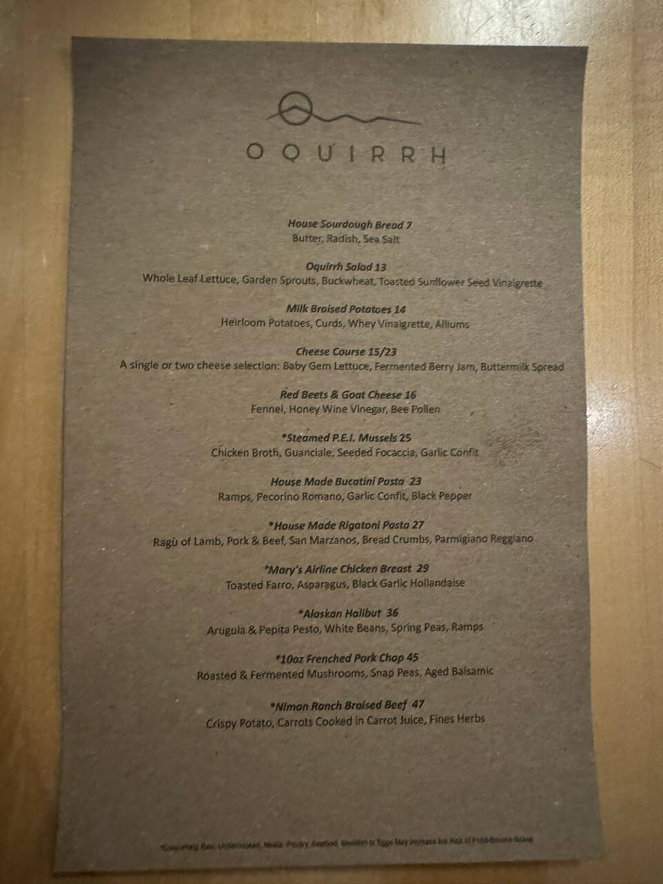 Farm-to-Table Seasonal Menu