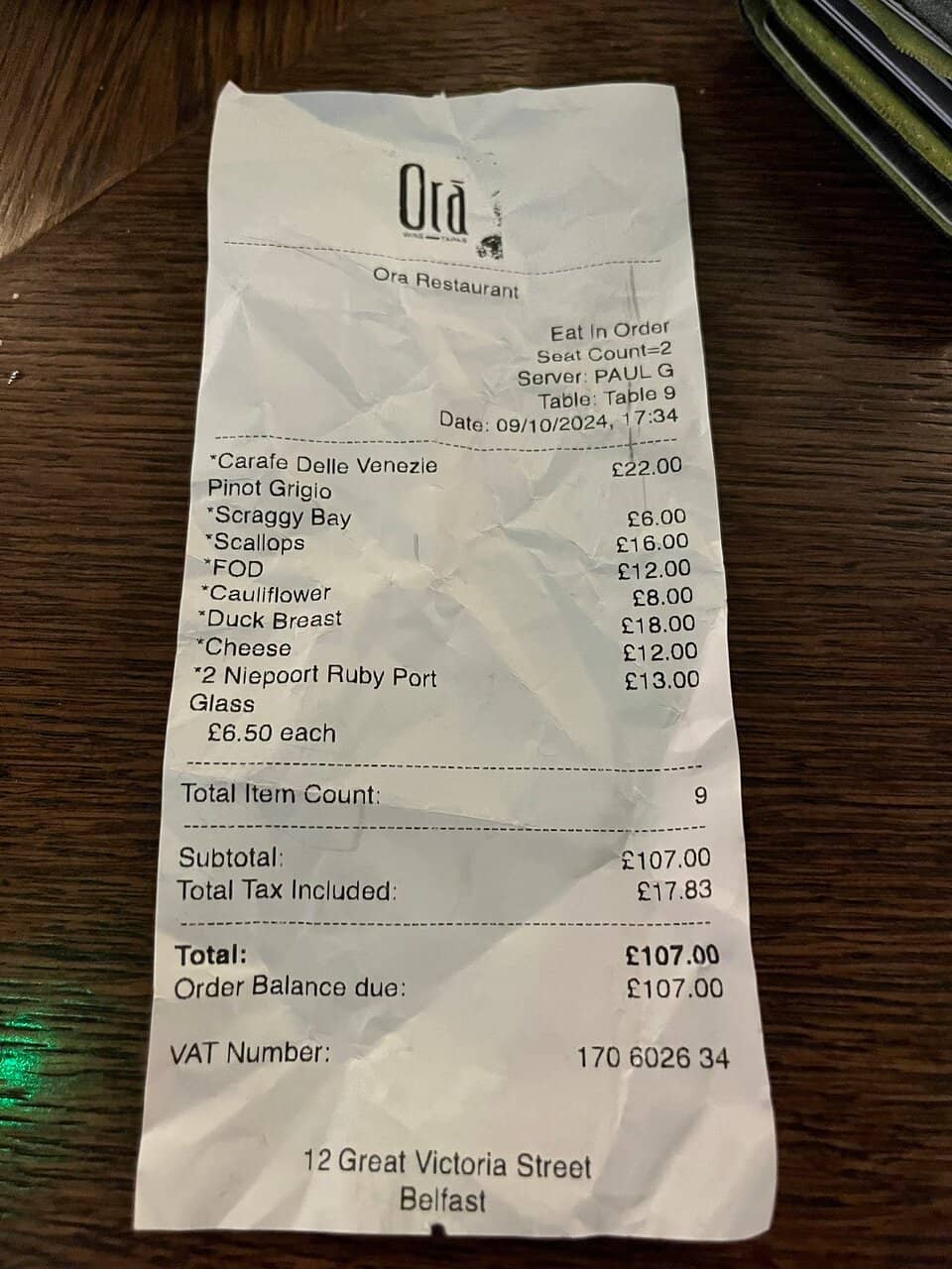 Extensive Wine Selection