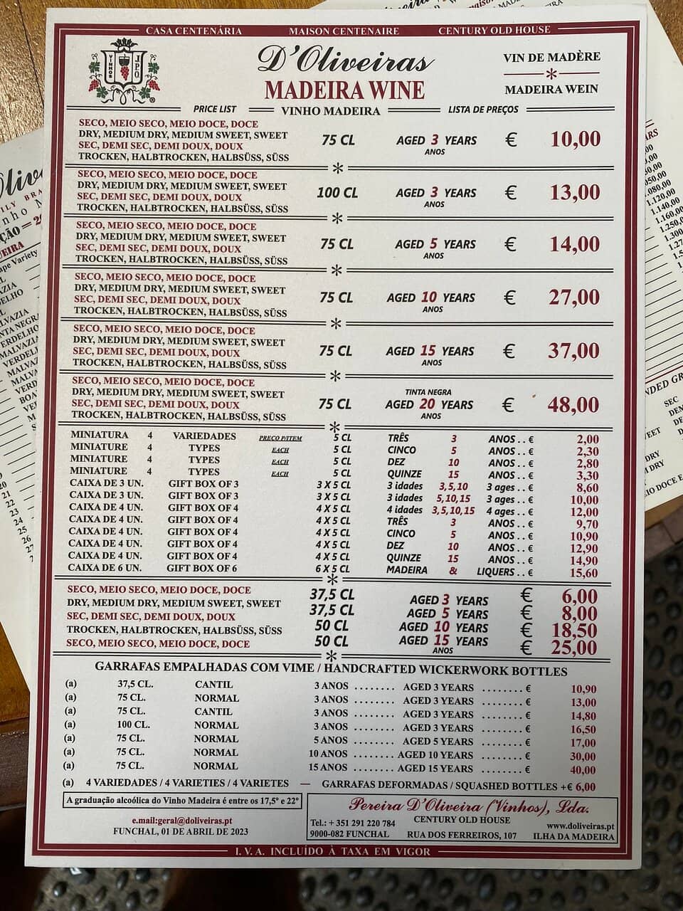 Vintage Madeira Tasting