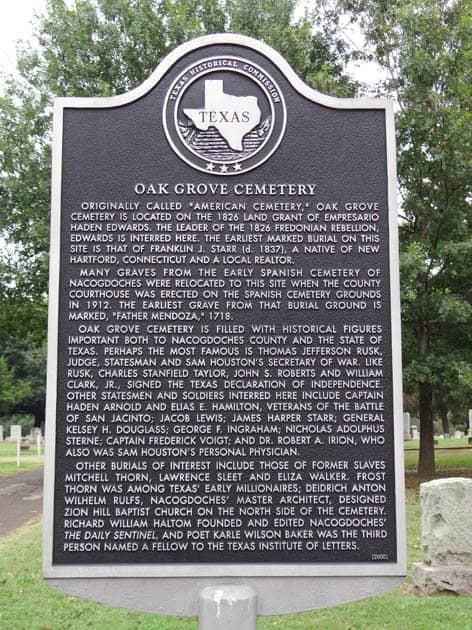 Oldest Marked Grave (1837)