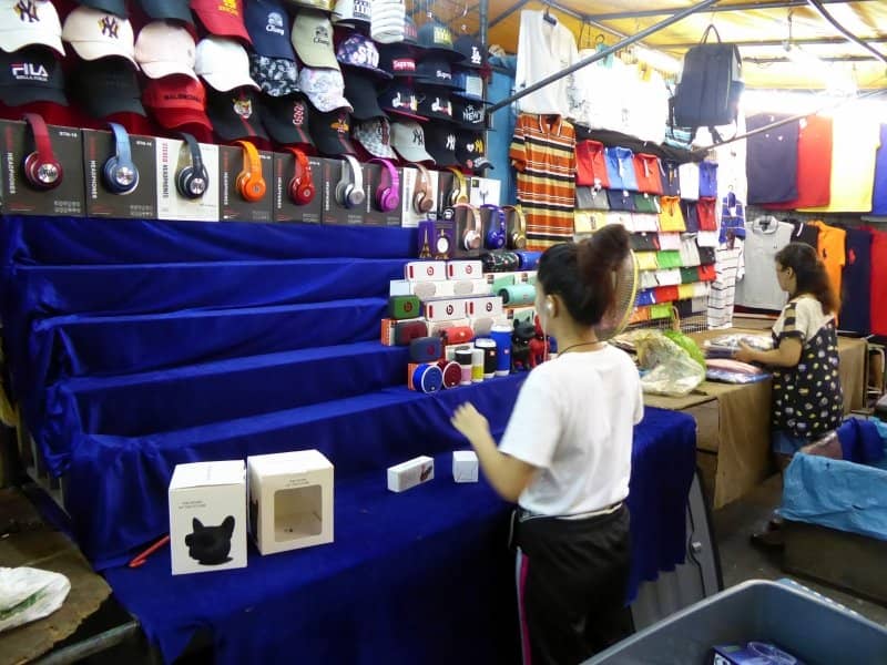 Bustling Market Stalls