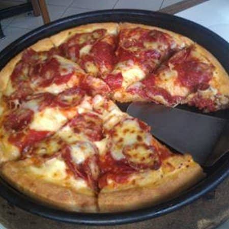 Raw Beef Pepperoni Pizza