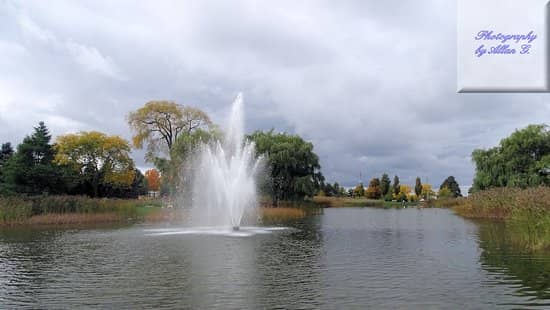 Serene Pond and Fountain