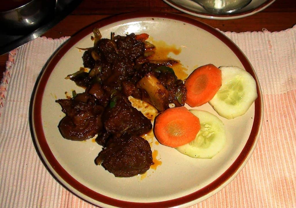 Fried Strips of Goat Meat