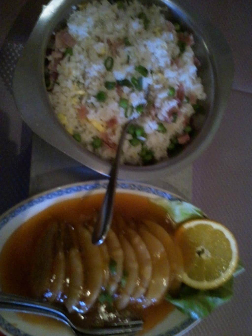 Canard à l'ananas et riz cantonais