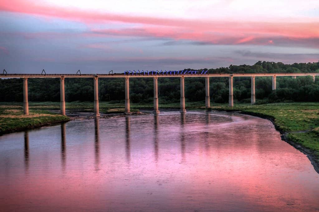 Sunset and Bridge Lights