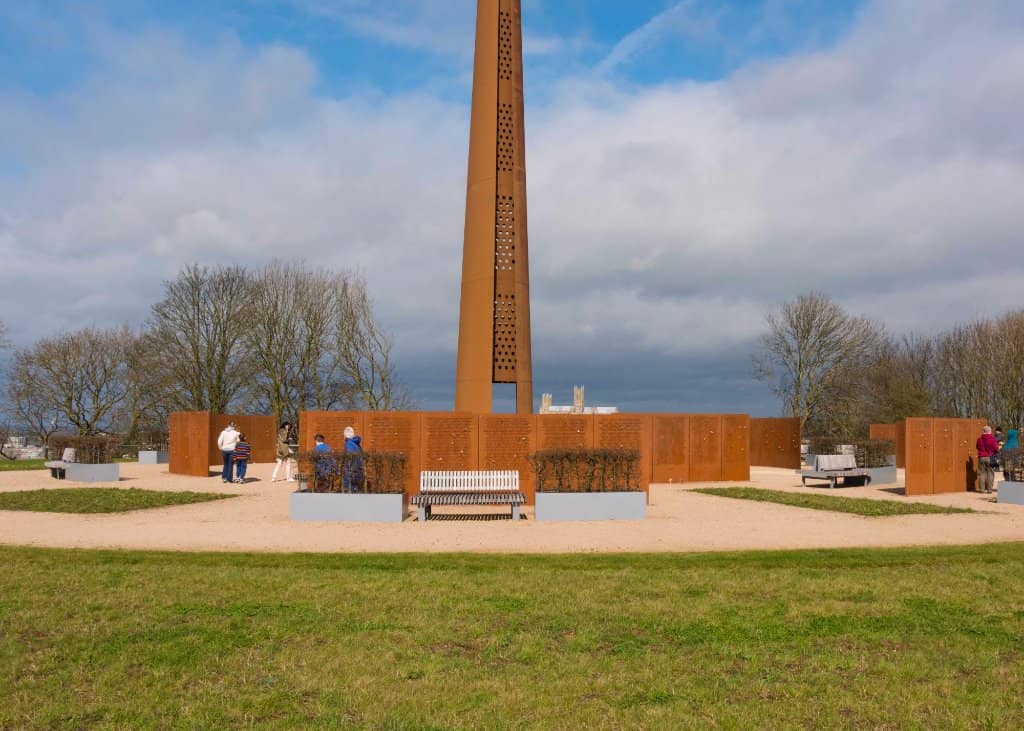 The Spire & Memorial Wall