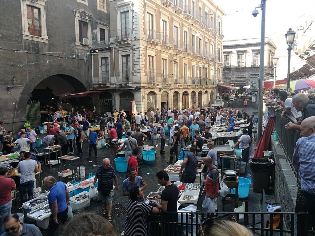 The Bustling Fish Stalls