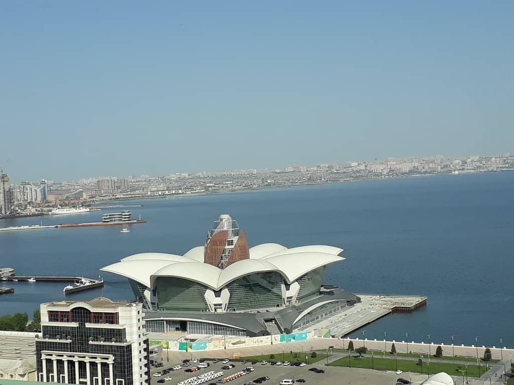 Flame Towers at Sunset/Night