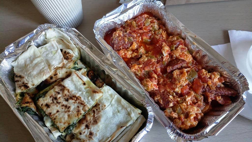 Pita with Cheese and Sucuk