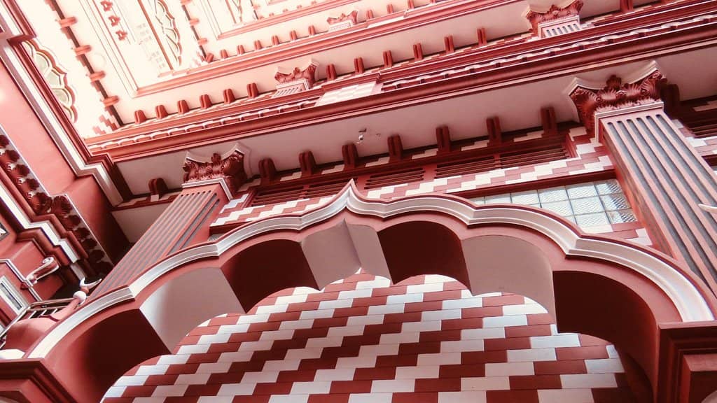 Striking Red & White Facade