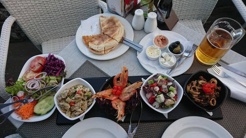 Assortment of Seafood and Snacks