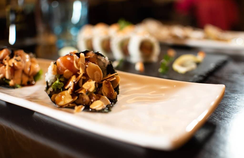 Fresh and Beautifully Plated Sushi