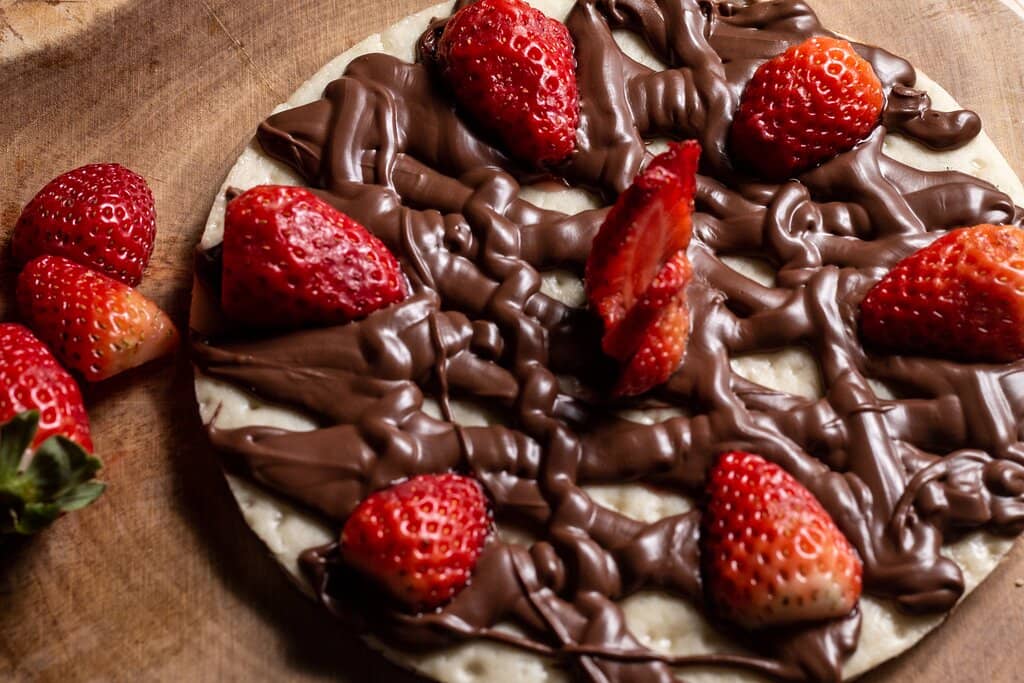 Pizza de Chocolate com Morango