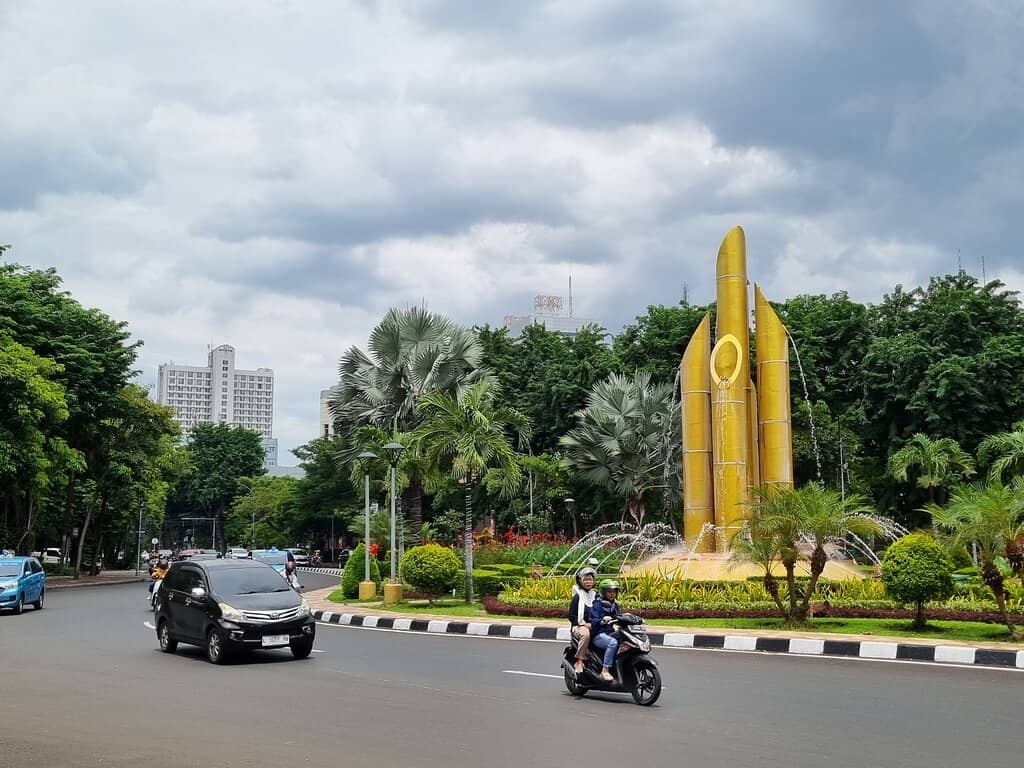 Fountain and Flower Beds