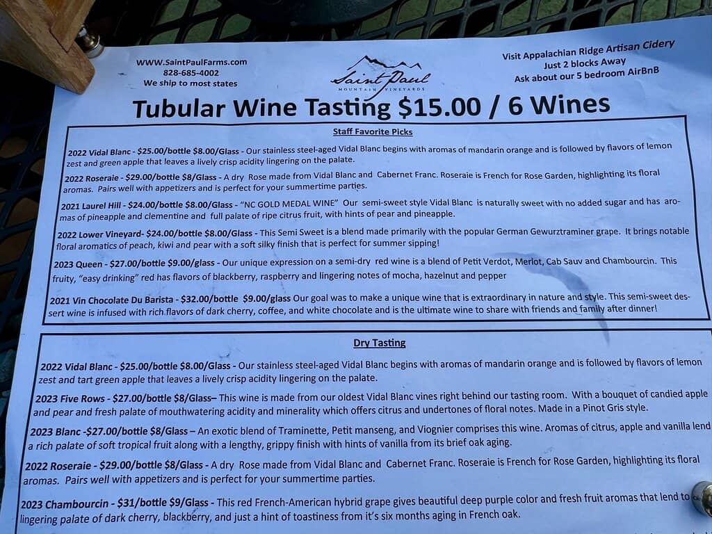 Vineyard Views & Patio Seating