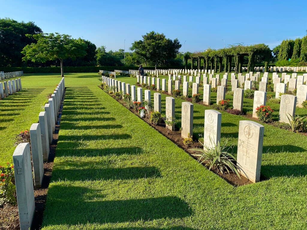 Rows of White Headstones