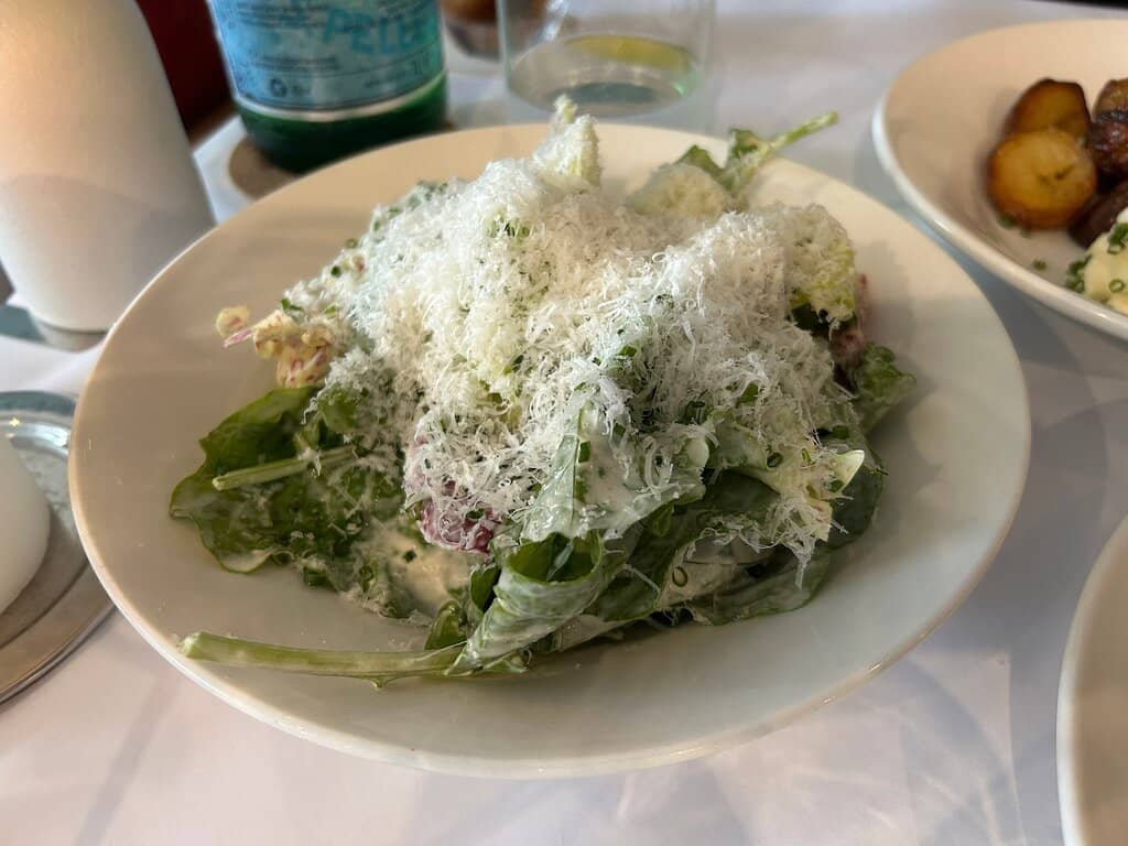 Mixed leaf salad, red onion agrodolce, lemon dressing