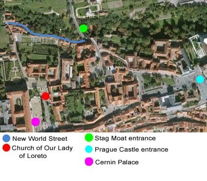 Proximity to Prague Castle