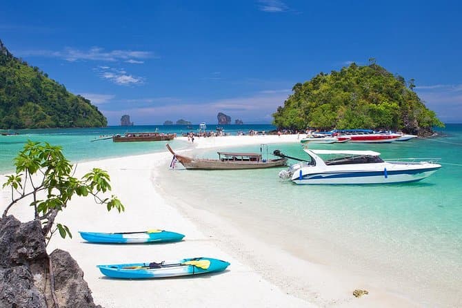 Four Islands Krabi (Phra Nang Cave Beach, Chicken Island, Poda Island, Tup Island)