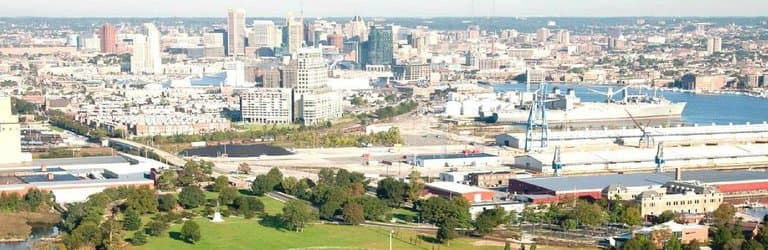 aerial view of Ft McHenry