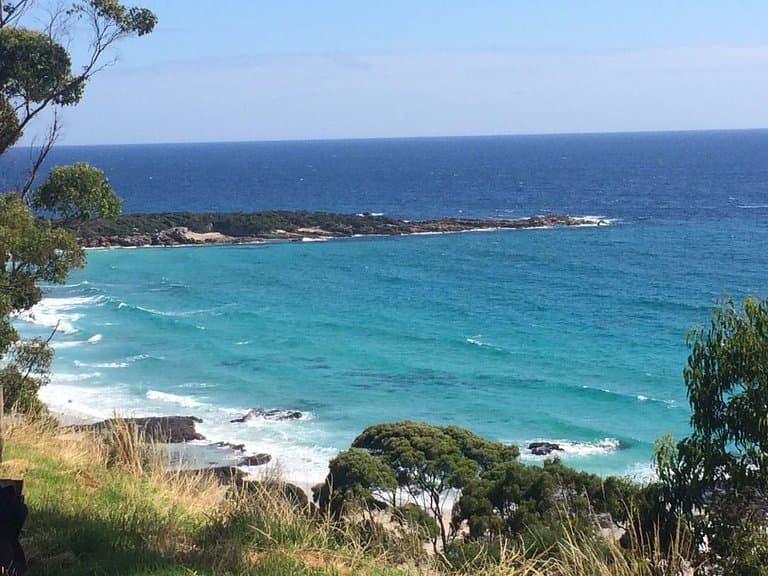 From a short distance driving to the beach