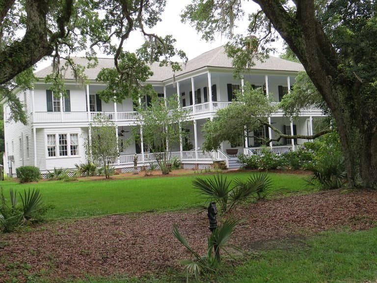 The grand double decker wrap around porch - ask about the ceiling color.
