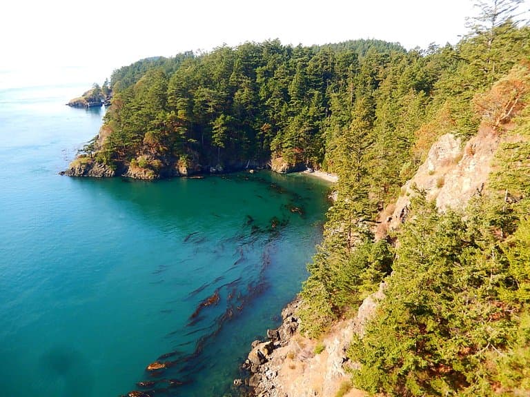 a small cove at the north end of the bridge