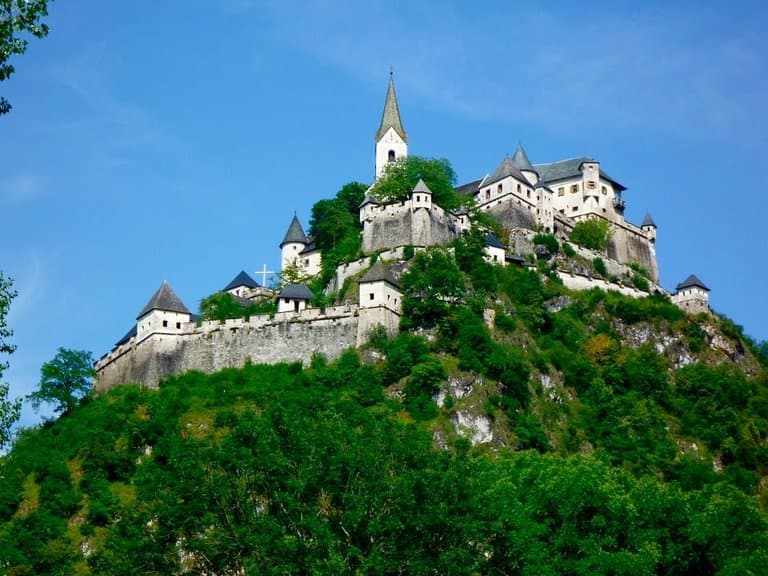 Hochosterwitz Castle as seen from the road below on a beautiful day!