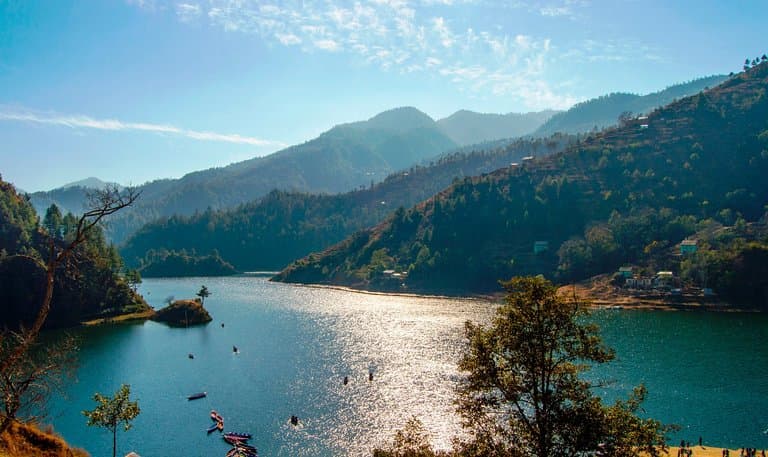 View of Indrasarobar pond.