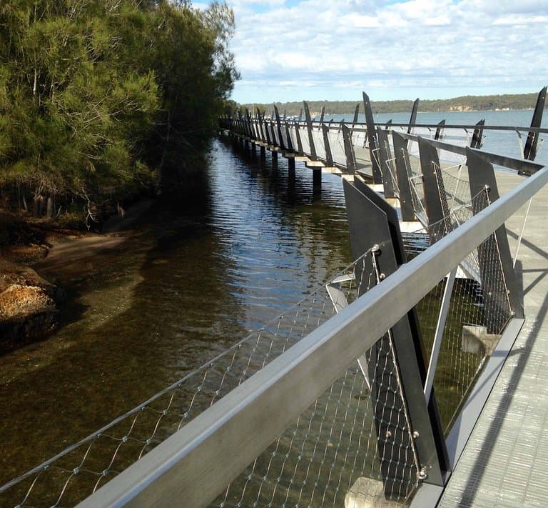 Bridge over shallow water