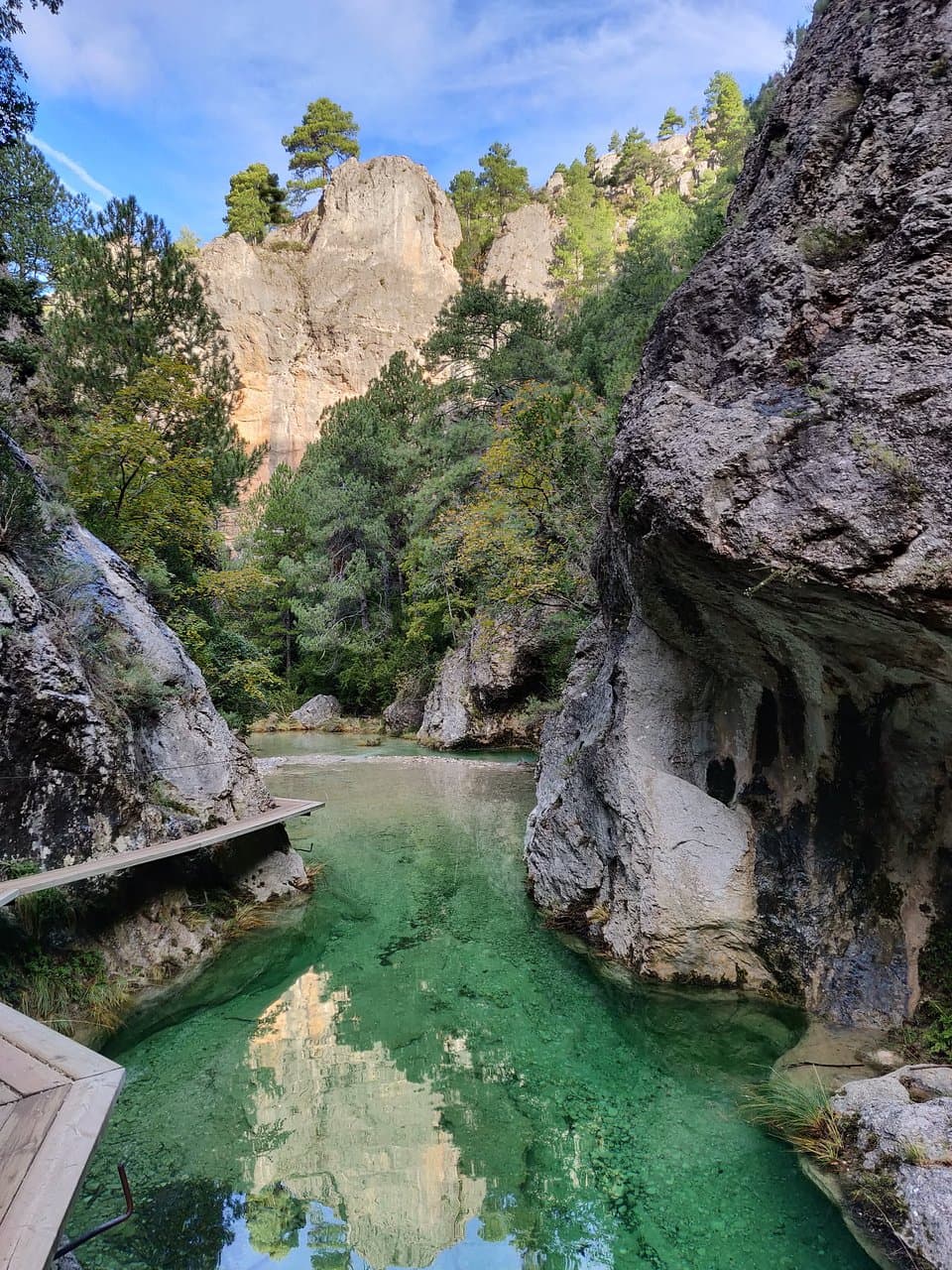 Río Matarraña desde el estrecho del Parrizal y vista de las tablas para seguir su cauce