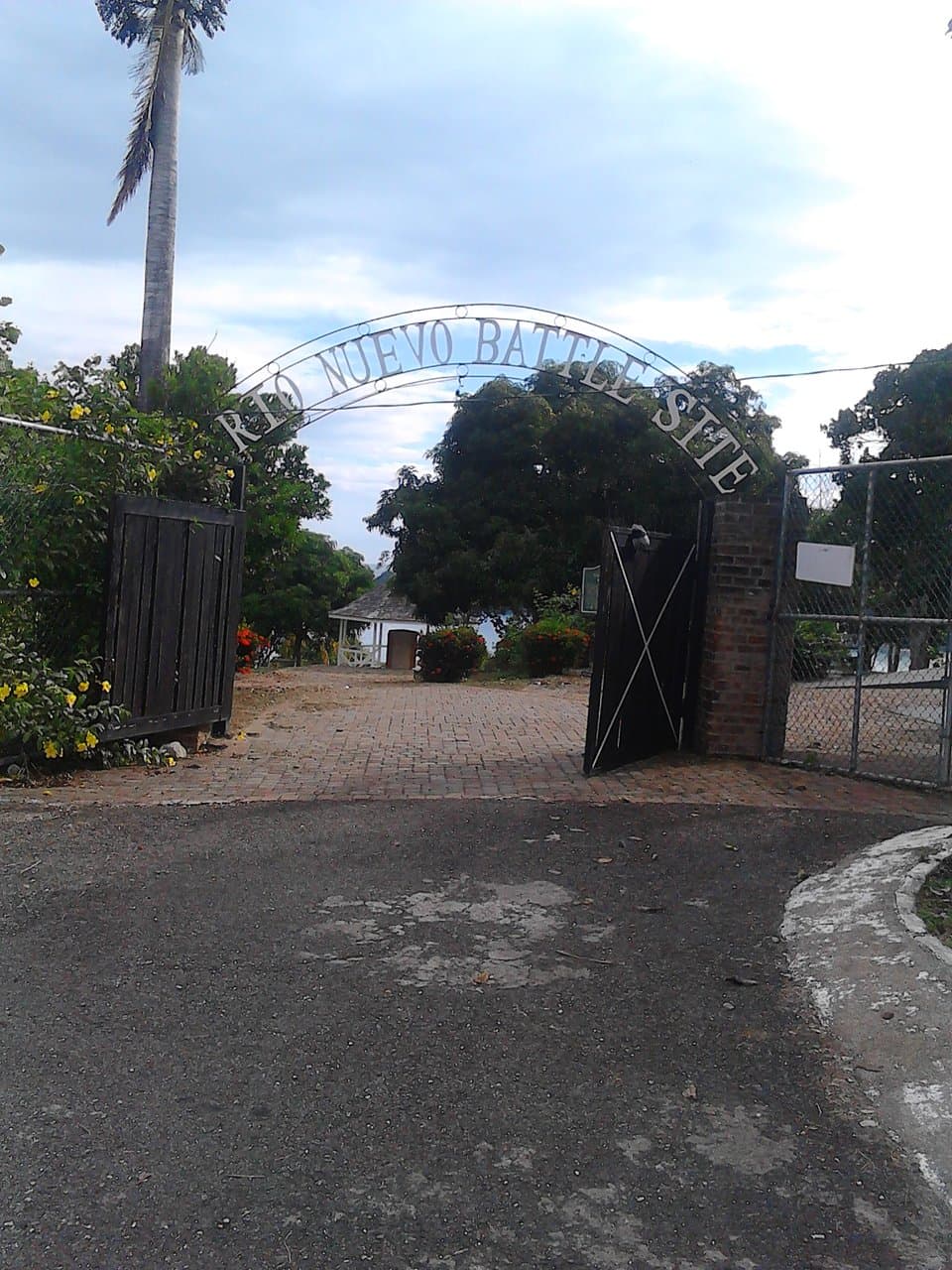 Entrance to Rio Nuevo Battle Site (& Museum), location of the largest battle on Jamaican soil in 1658 when Britain defeated Spain and took control of Jamaica.