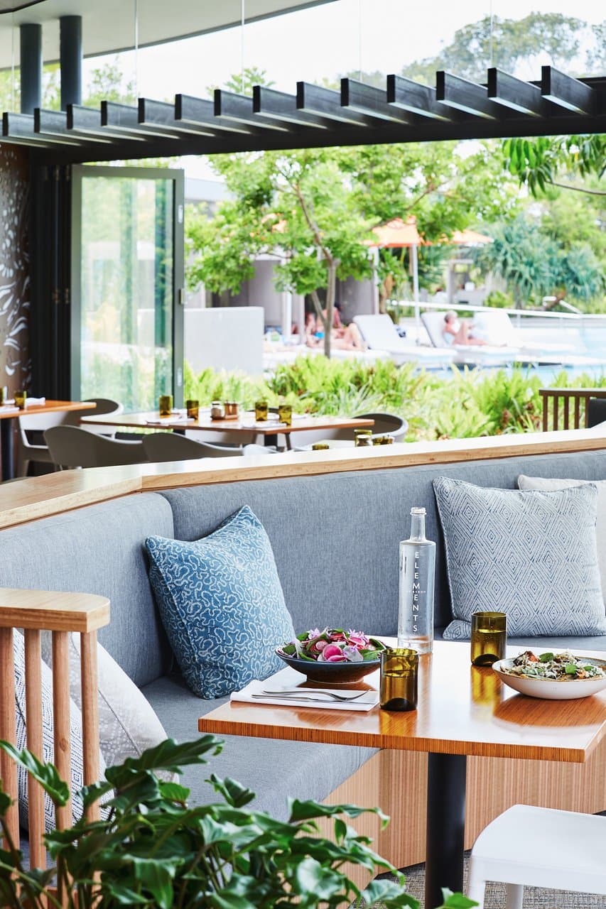 Banquette seating on the terrace