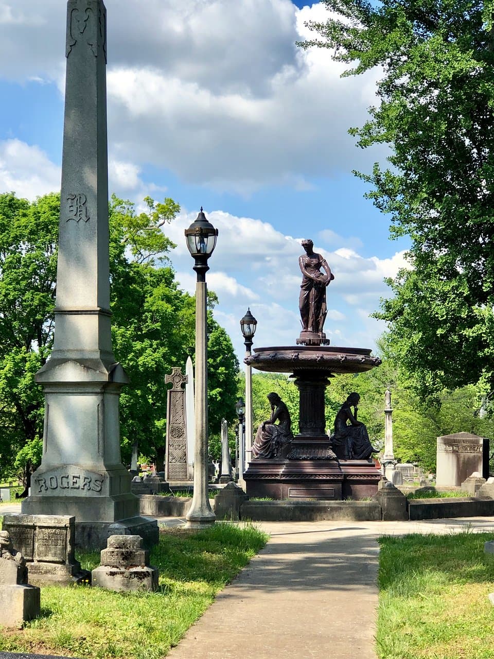 Beautiful memorial in the center of the cemetery.