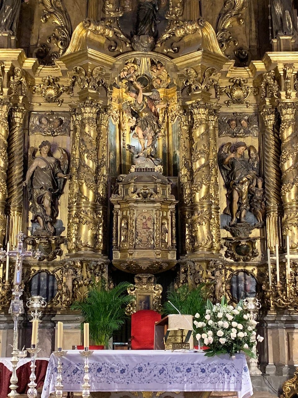 Main altar illuminated 