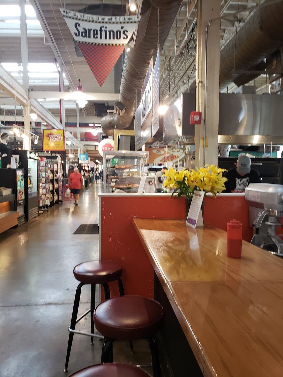 View from the counter of the rest of the market (this was an "early" dinner on a weekday around 4:30 pm.
