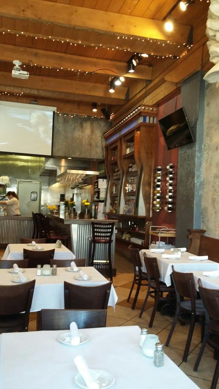 Seating and bar area at Ouzo.