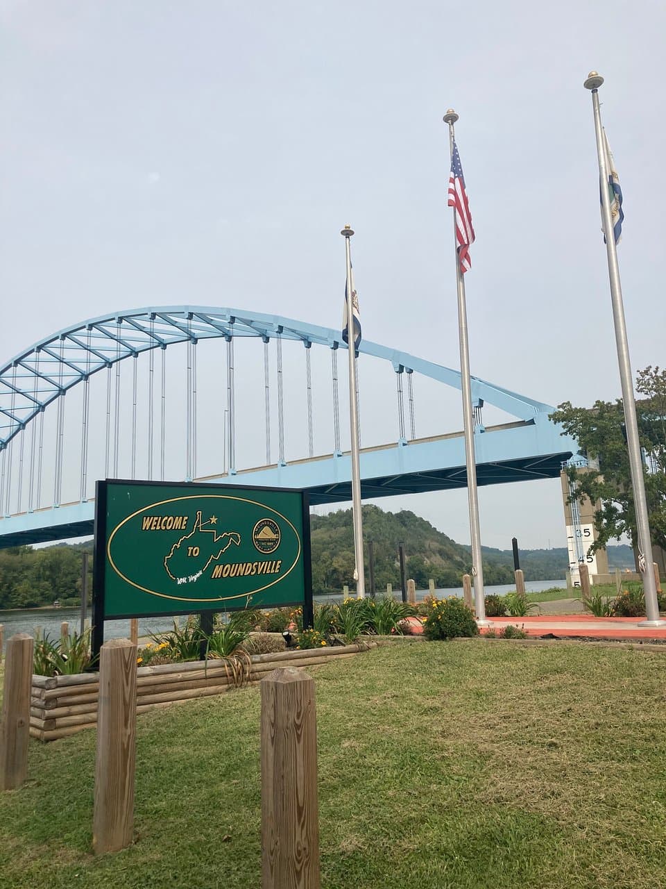 The bridge coming into Moundsville; this is a short way down the street from the museum.