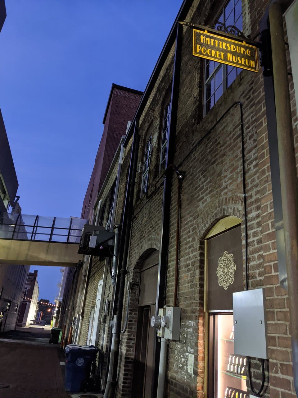 The museum at night.