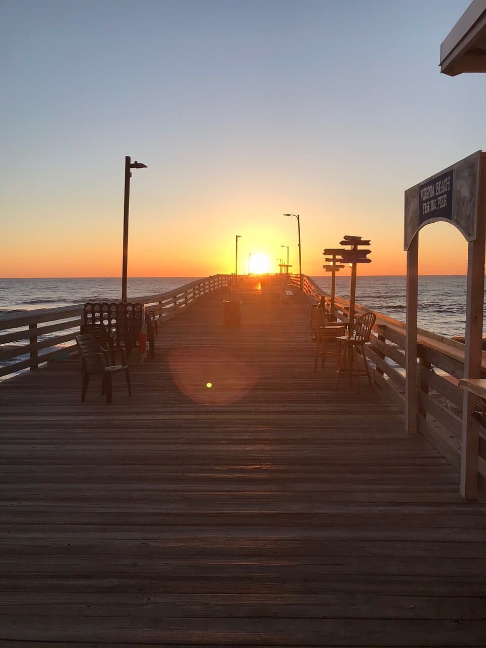 Morning sunrise and views from pier