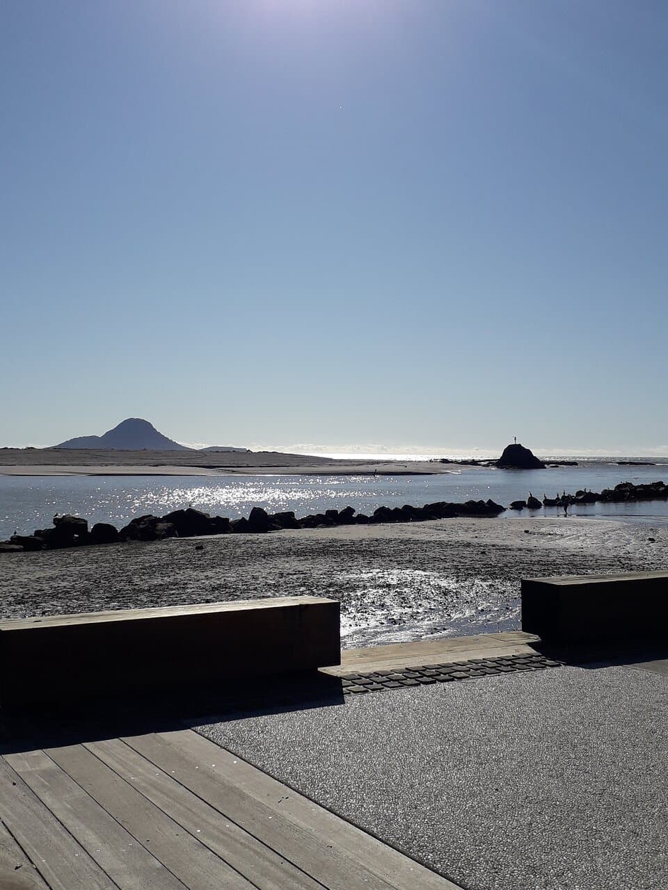 Beautiful spot, stunning views, lady on the rock difficult to see but in the distance.  Lovely playground for the little ones, benchs and seats to sit on, clean toilets available