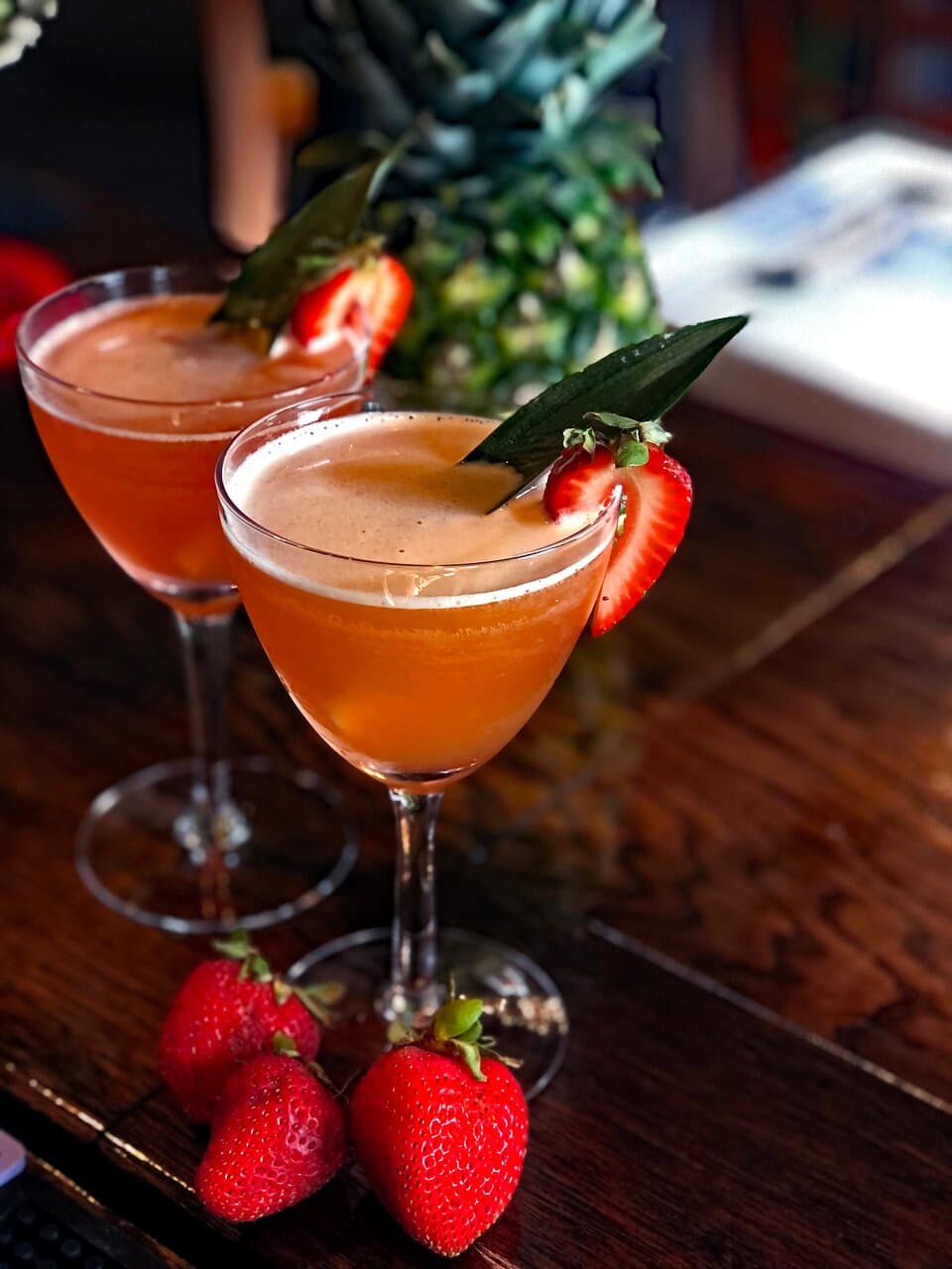 Fresh strawberry tiki