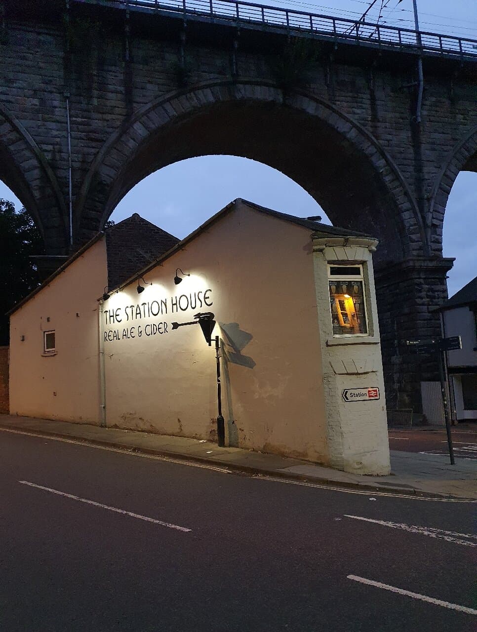The Station House Pub underneath viaduct