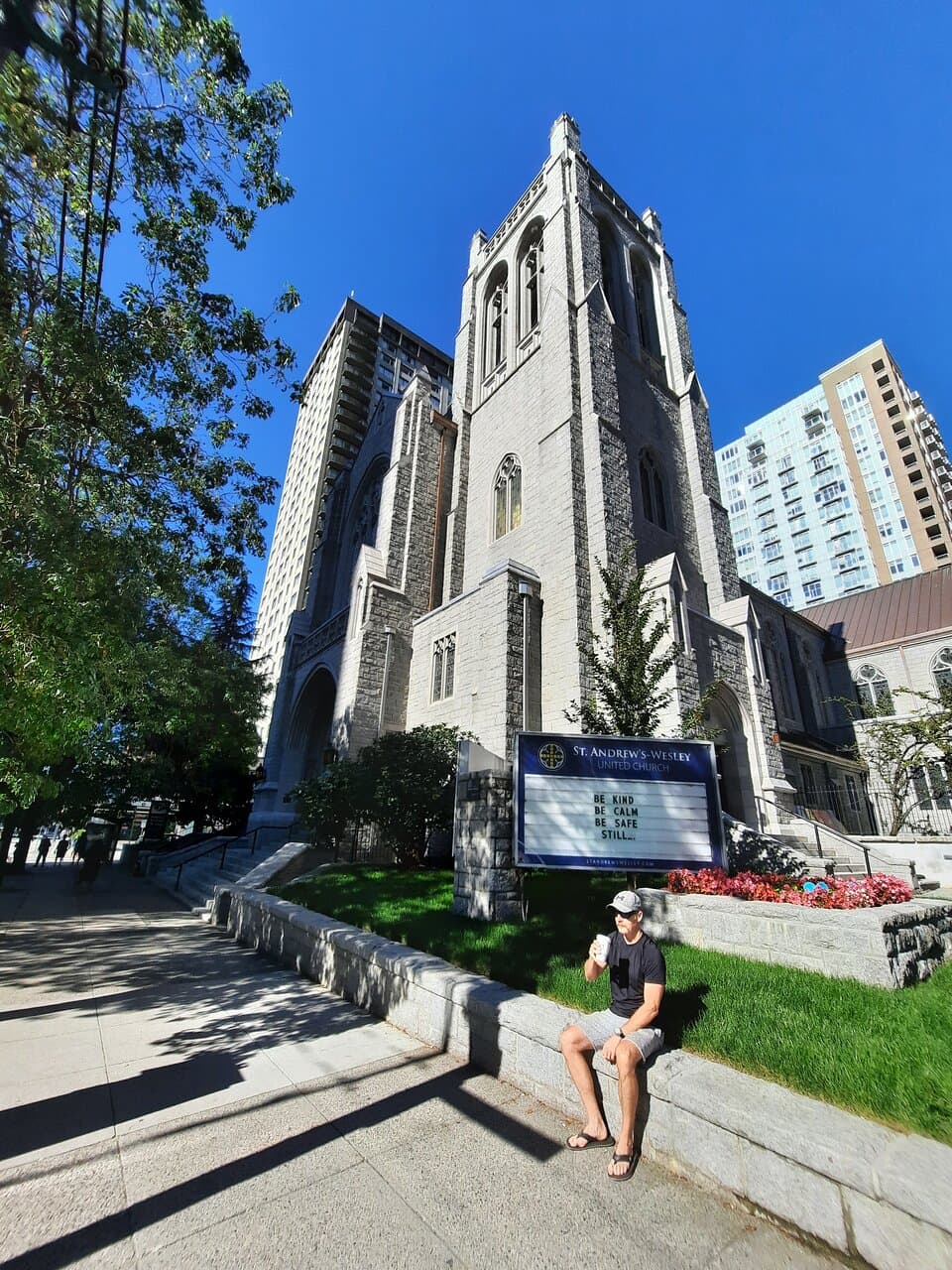 la devanture de l'église St.Andrew United, rue Nelson Vancouver